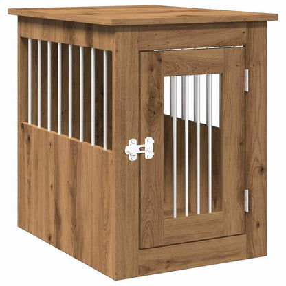 Hondenbench 45x62x59 cm bewerkt hout artisanaal eikenkleurig