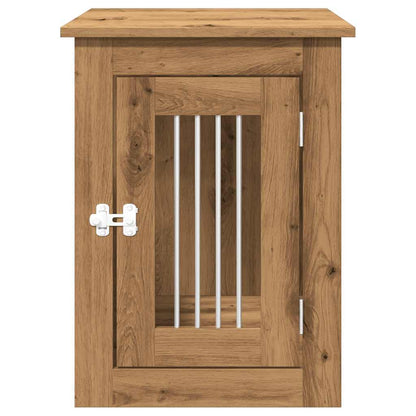 Hondenbench 45x62x59 cm bewerkt hout artisanaal eikenkleurig