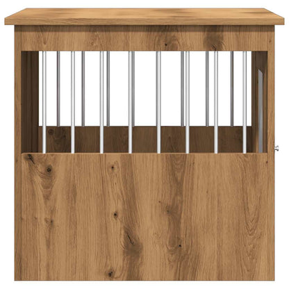 Hondenbench 45x62x59 cm bewerkt hout artisanaal eikenkleurig