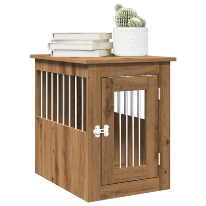 Hondenbench 45x62x59 cm bewerkt hout artisanaal eikenkleurig