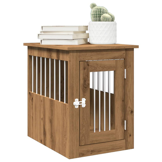 Hondenbench 45x62x59 cm bewerkt hout artisanaal eikenkleurig