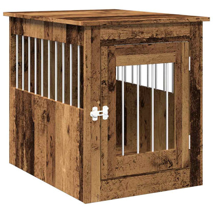 Hondenbench 55x75x65 cm bewerkt hout oud houtkleurig