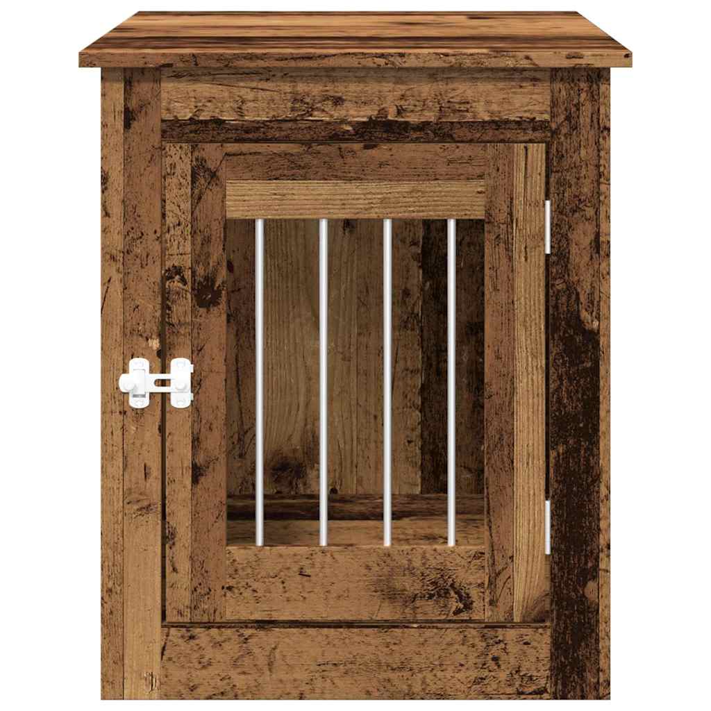 Hondenbench 55x75x65 cm bewerkt hout oud houtkleurig