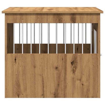 Hondenbench 55x75x65 cm bewerkt hout artisanaal eikenkleurig