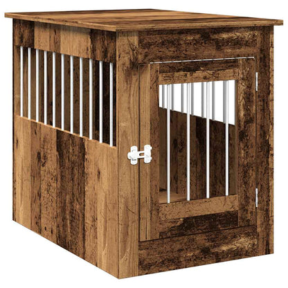 Hondenbench 55x80x68 cm bewerkt hout oud houtkleurig