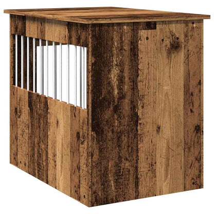 Hondenbench 55x80x68 cm bewerkt hout oud houtkleurig
