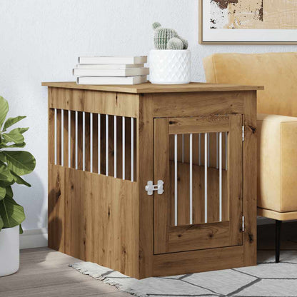 Hondenbench 55x80x68 cm bewerkt hout artisanaal eikenkleurig