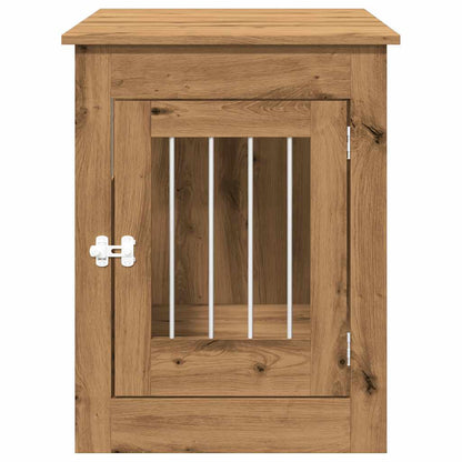 Hondenbench 55x80x68 cm bewerkt hout artisanaal eikenkleurig